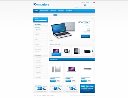 Купить готовый дизайн компьютерного интернет-магазина №1087