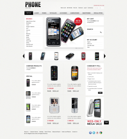 Купить готовый дизайн магазина мобильных телефонов и аксессуаров №1143