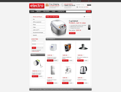Купить готовый дизайн интернет-магазина электроники №1277