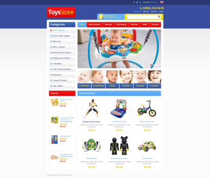 Купить готовый шаблон для интернет-магазина игрушек №1388
