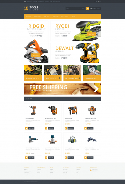 Купить готовый дизайн интернет-магазина инструментов и оборудования №1494