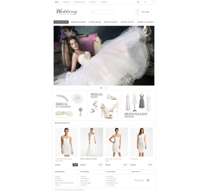 Готовый дизайн для интернет-магазина свадебных товаров №1556