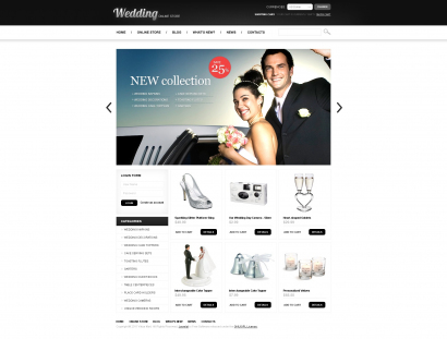 Купить готовый дизайн для интернет-магазина свадебных товаров №1584