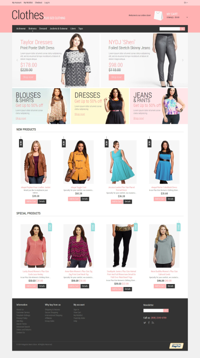Купить дизайн для интернет-магазина одежды №1740