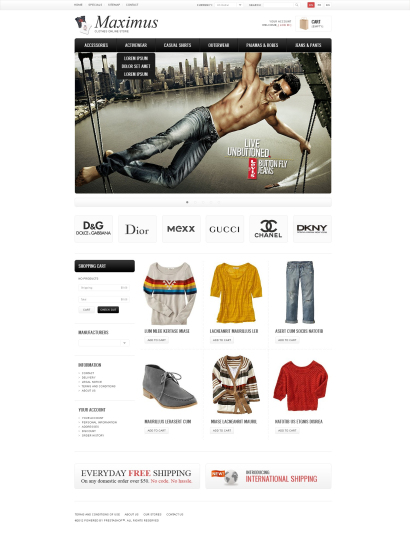 Купить готовый дизайн для интернет-магазина одежды №1865