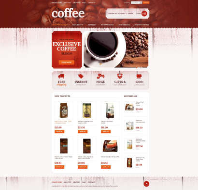 Купить дизайн интернет-магазина кофе №2397