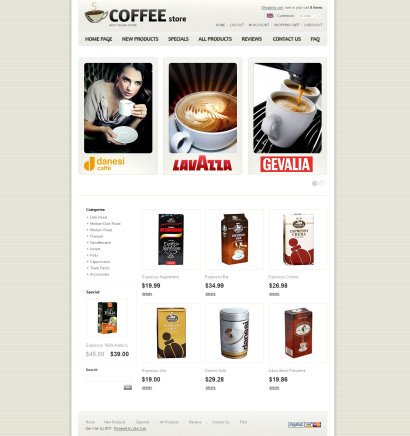 Купить шаблон для интернет-магазина кофе №2405