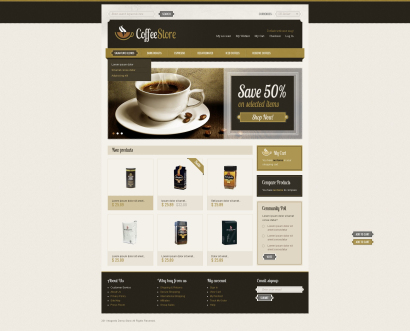 Готовый дизайн для интернет-магазина кофе №2409