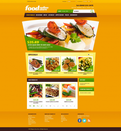 Готовый дизайн для интернет-магазина еды №2443
