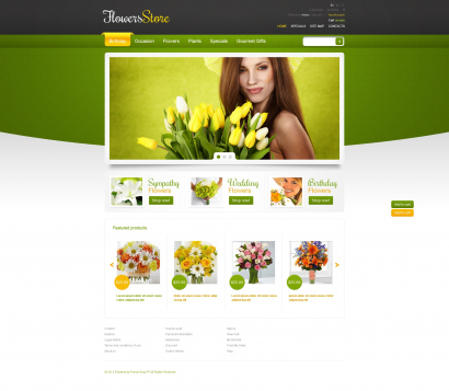 Купить готовый дизайн для интернет-магазина цветов №2697