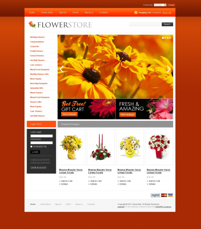 Купить дизайн интернет-магазина цветов №2727
