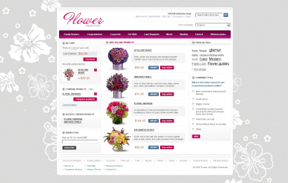 Готовый дизайн для интернет-магазина цветов №2730