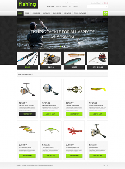 Купить дизайн интернет-магазина товаров для рыбалки №2871