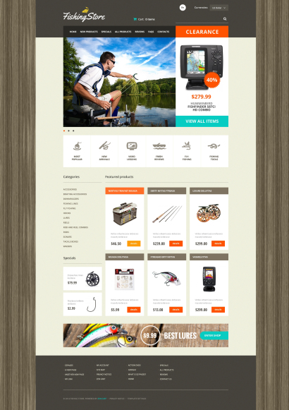 Купить дизайн для интернет-магазина товаров для рыбалки №2877