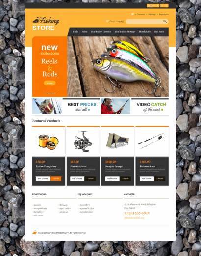 Купить готовый шаблон для интернет-магазина товаров для рыбалки №2890