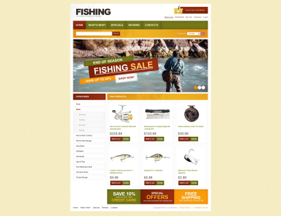 Купить дизайн магазина товаров для рыбалки №2924