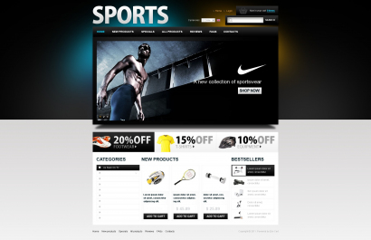 Купить готовый дизайн для интернет-магазина спорттоваров №2994