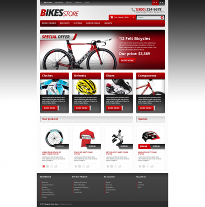 Купить готовый дизайн интернет-магазина велосипедов №3009