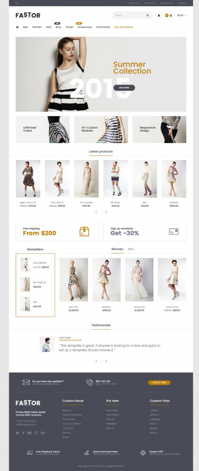 Дизайн интернет-магазина одежды №3181